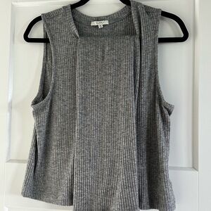 MATCHING SET-Z Supply Heather Gray Ribbed Tank Top and Skirt